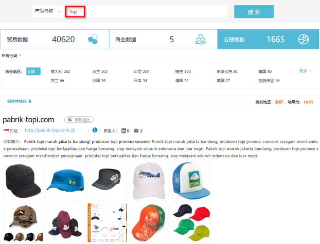 帽子数据,外贸客户,evo真人视讯贸易